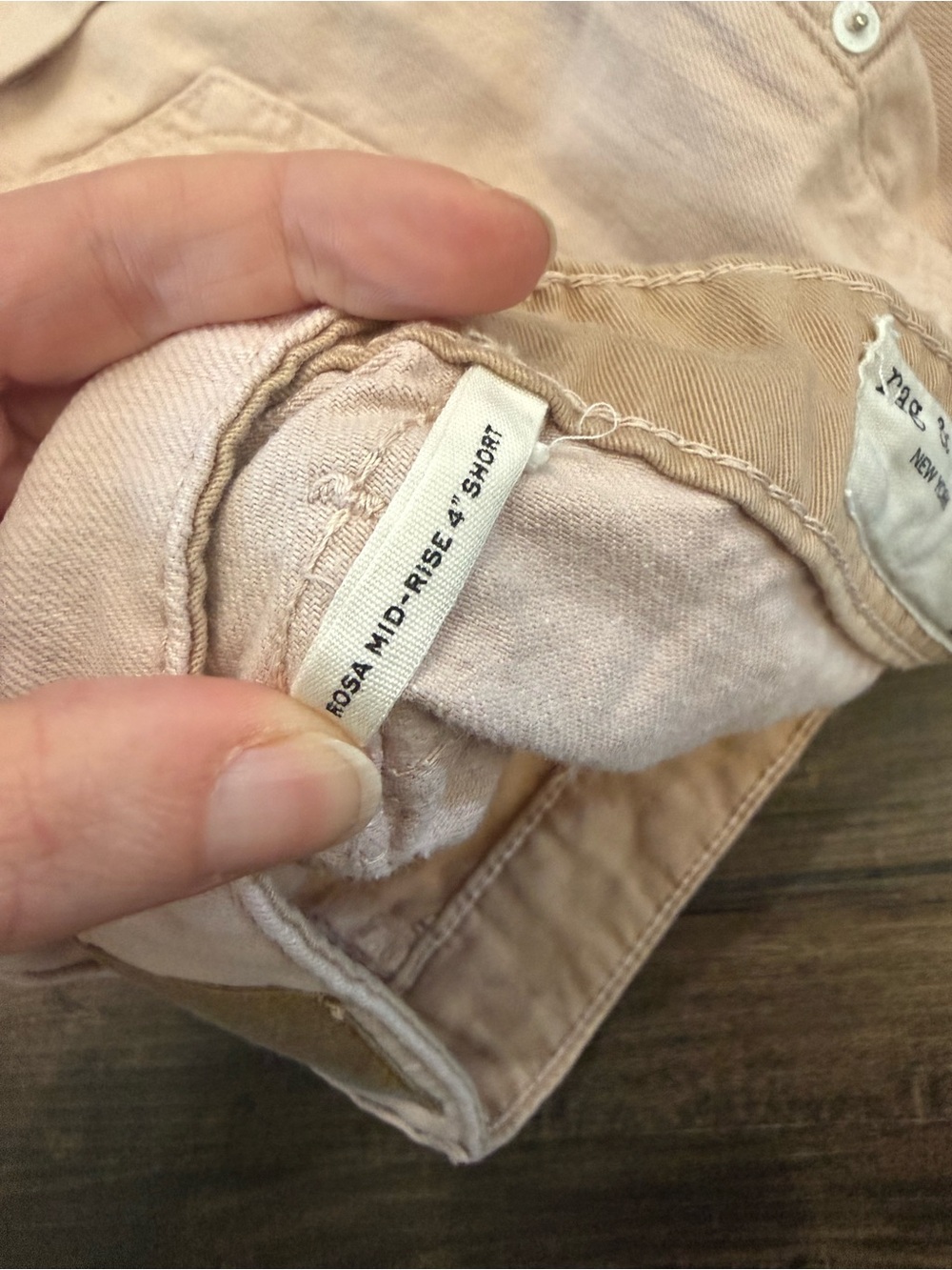 rag & bone Rosa Mid-Rise 4” Denim Shorts Size 25 Blush Pink - Picture 4 of 5